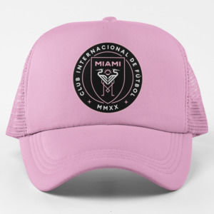 LIKE NEW Inter Miami Roundel Foam Trucker Mesh Snapback Hat LIGHT PINK